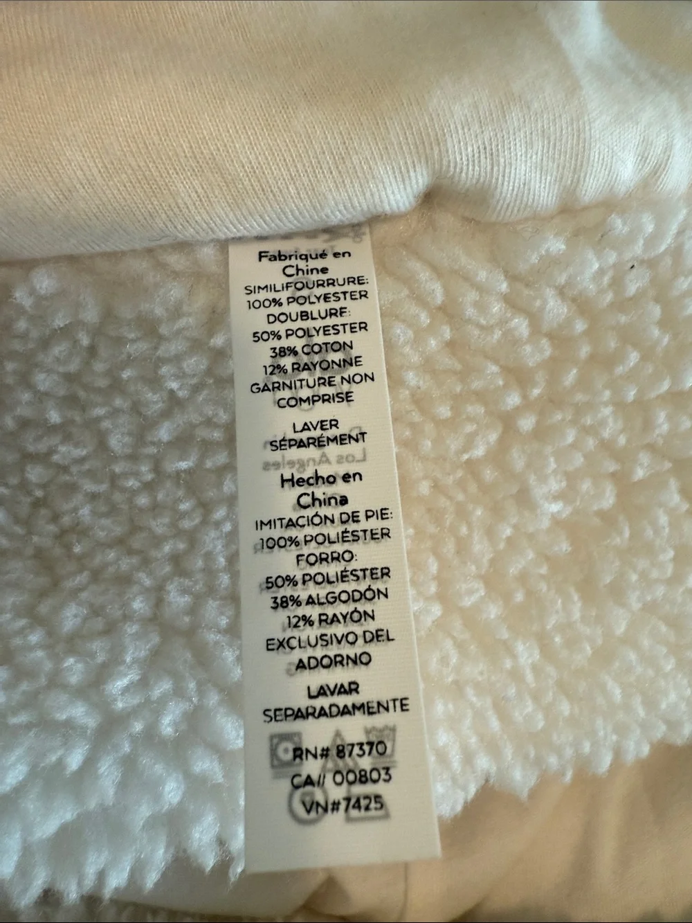 Alo Yoga Foxy Sherpa Jacket Ivory White Size Small Faux Fur Hooded Zip Coat